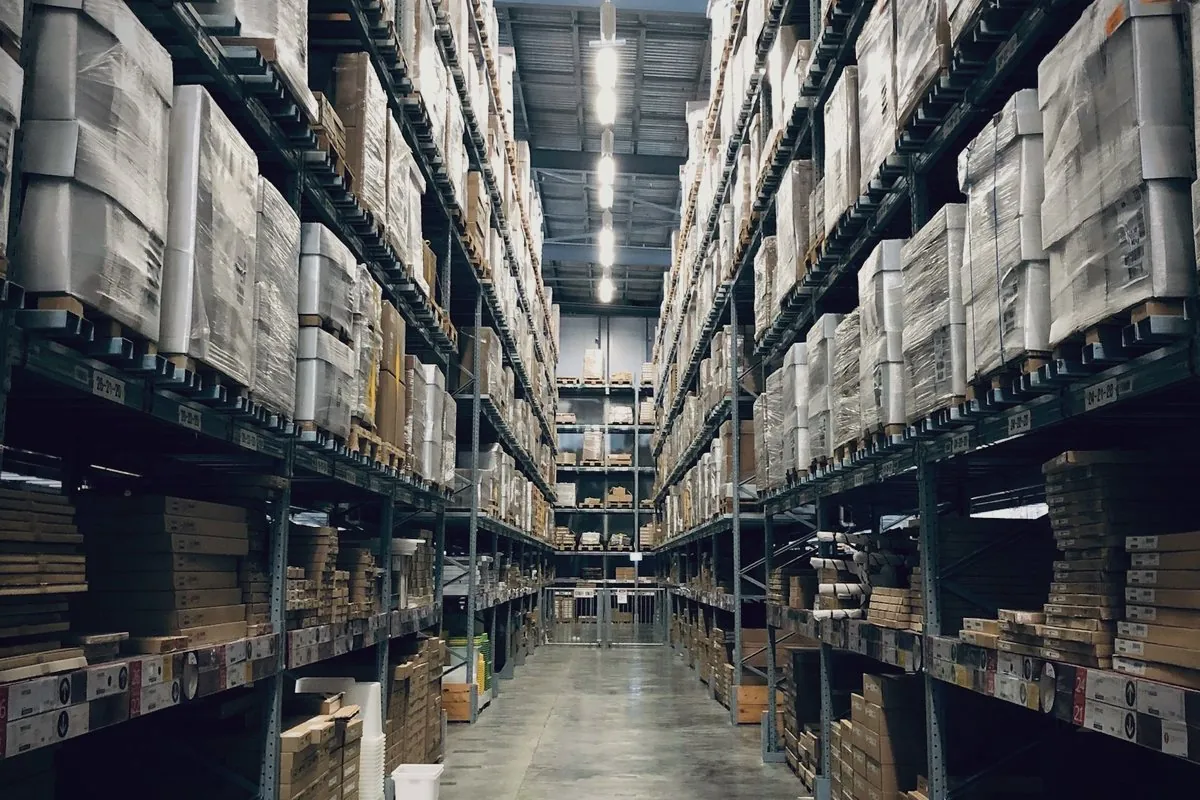 Parts racking in the warehouse
